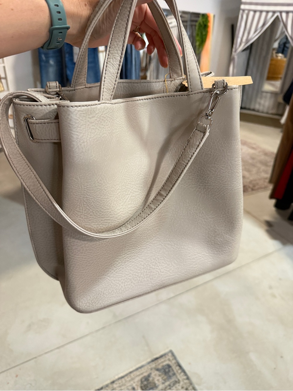 Matt & Nat Vegan Leather Tote with Shoulder strap and outside pocket